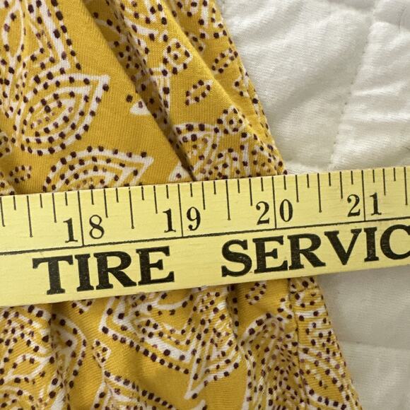 MAEVE ANTHROPOLOGIE Dress Medium Yellow Fete Midi Faux Wrap Feminine Casual - Picture 11 of 12